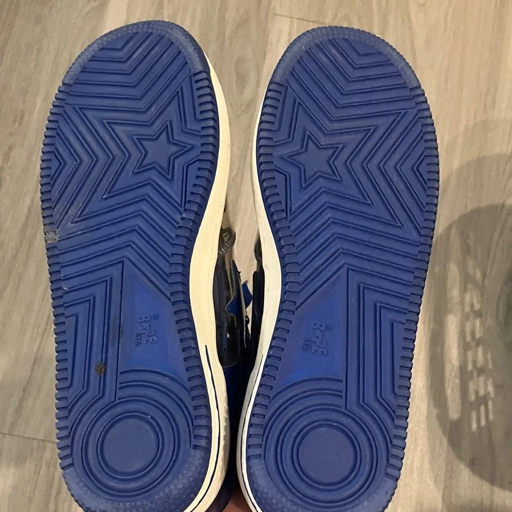 Bape Blue Patent Leather Sneakers - Picture 4 of 6